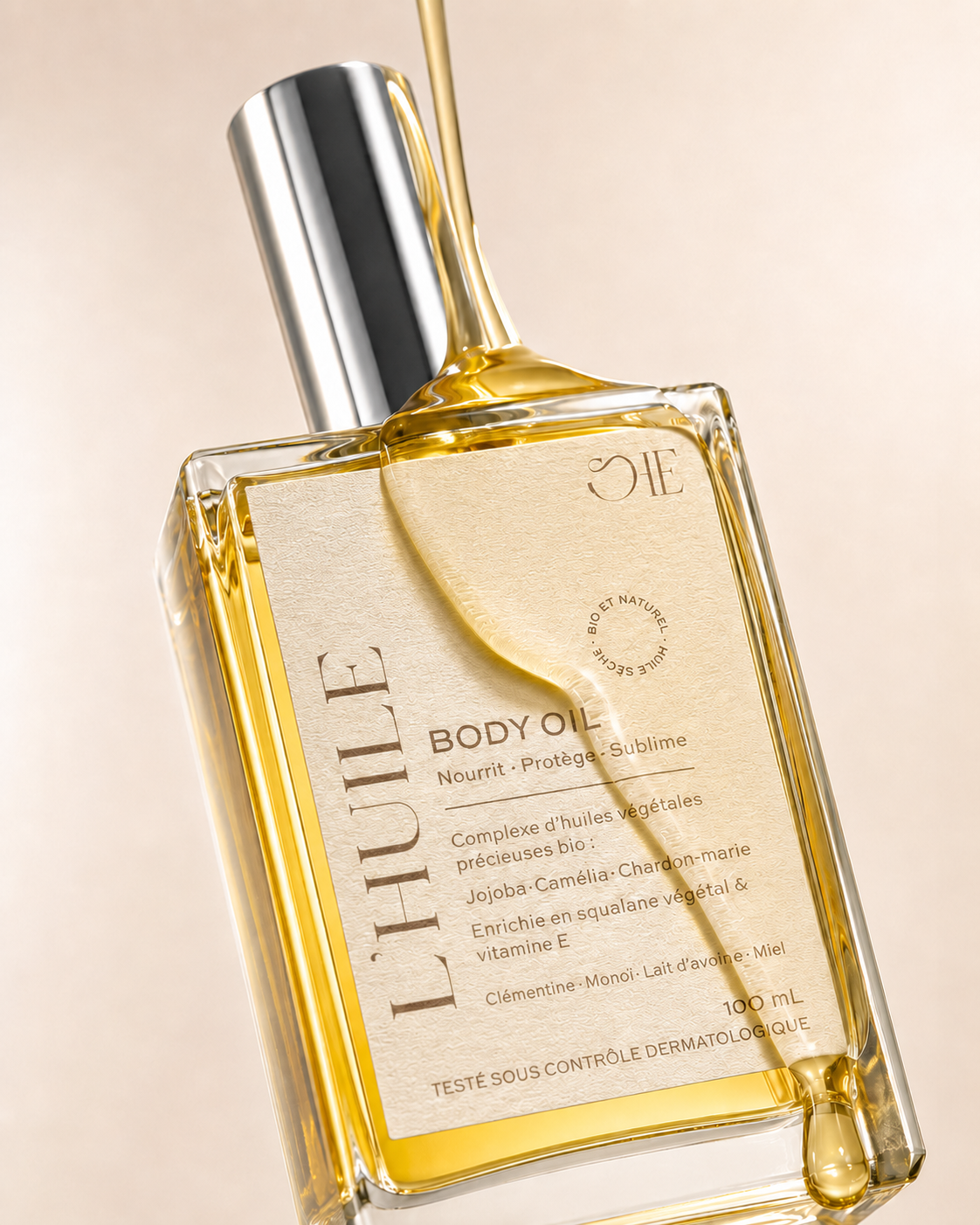 La texture - Une huile fine, sèche, presque fondue.